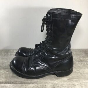 Vintage Corcoran Paratrooper Mens Combat Black Leather Jump Soft Toe Boots 9.5 E